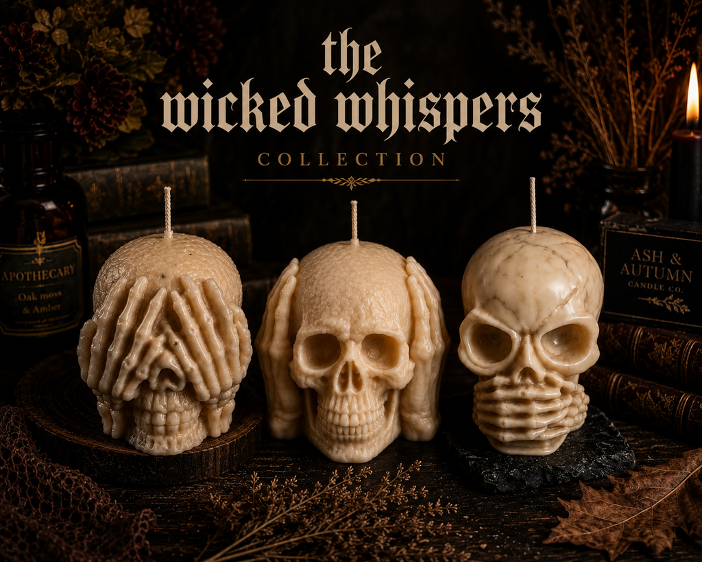 The Wicked Whispers Collection | 24.7oz Triple Skull Gothic Home Decor  Candles
