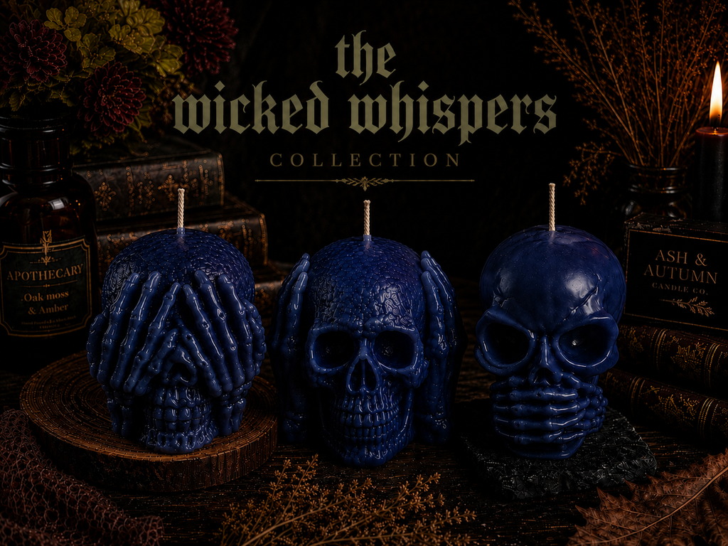 The Wicked Whispers Collection | 24.7oz Triple Skull Gothic Home Decor  Candles